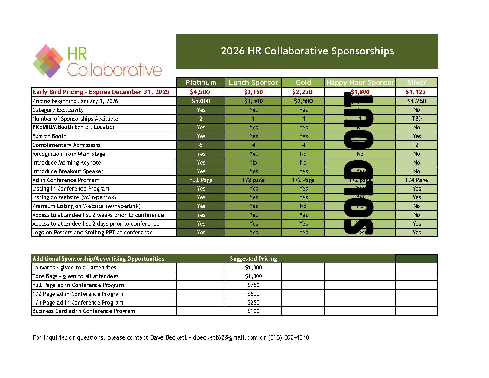 2026 HR Collaborative Sponsor Pricing w Sold Out